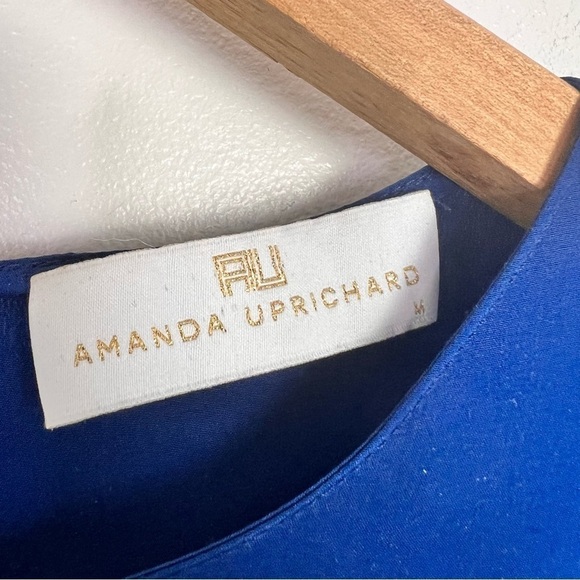 Amanda Uprichard Blue Silk Tie Sleeve Blouse - Picture 7 of 9